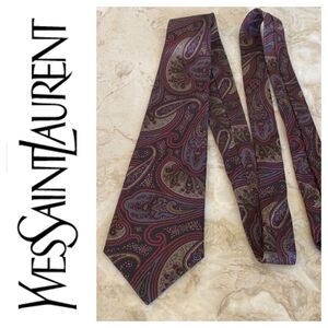 Yves Saint Laurent 100% Silk Paisley Power Tie